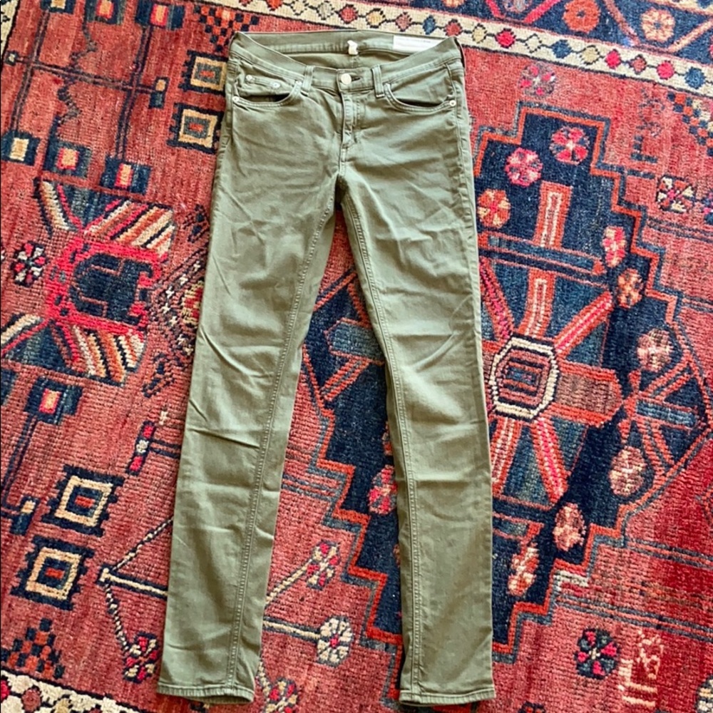Army Green Rag & Bone Skinny Jeans